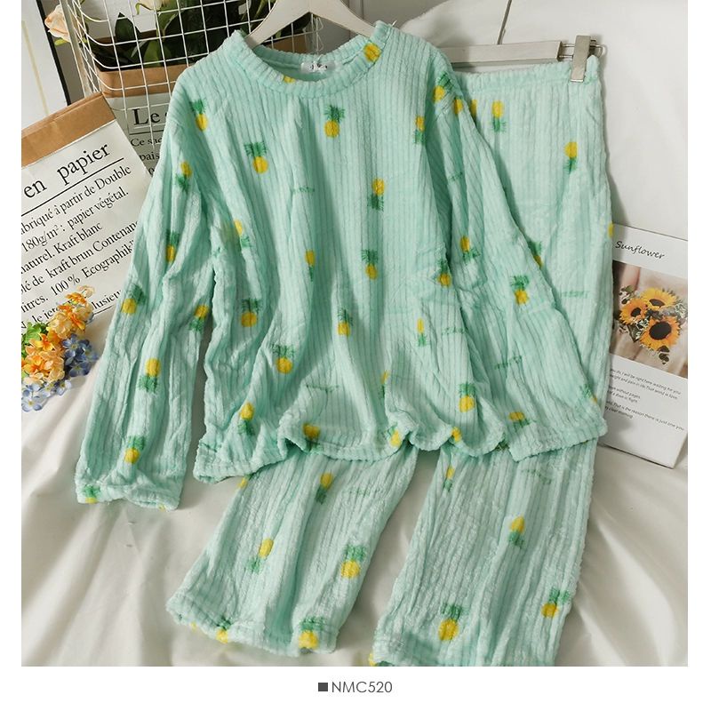 Bộ đồ ngủ mùa đông nhung lông dọc( hàng order) | BigBuy360 - bigbuy360.vn