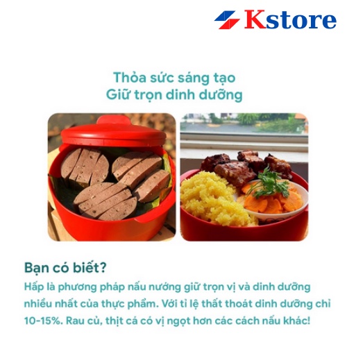 Xửng hấp 2 tầng Tupperware Steam It - Hàng chính hãng Tupperware VN phân phối