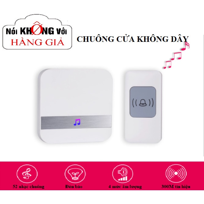 CHUÔNG CỬA KHÔNG DÂY TZ801 VỚI 52 KIỂU CHUÔNG VÀ KHOẢNG CÁCH KẾT NỐI 300M