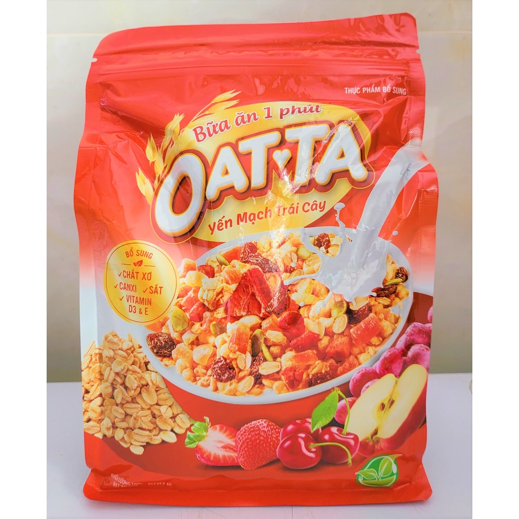 [GÓI LỚN 800g – MÀU ĐỎ] NGŨ CỐC YẾN MẠCH TRÁI CÂY [VN] OATTA Oats &amp; Fruits Cereals (halal)