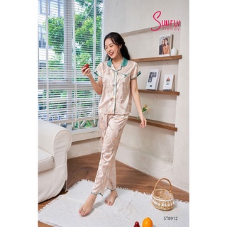 ST8912 BỘ PIJAMAS SUNFLY LỤA ÁO CỘC QUẦN DÀI