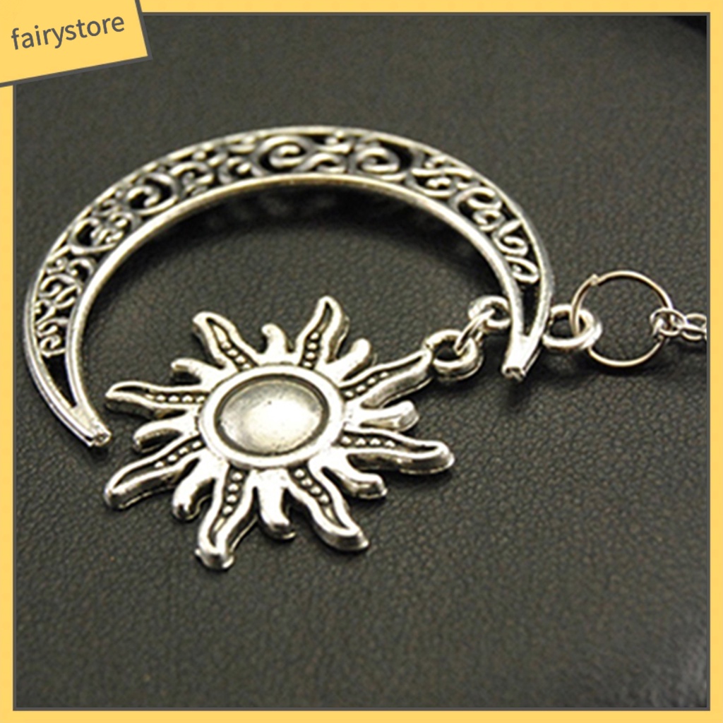 Vòng cổ hợp kim mặt hình mặt trăng mặt trời thiết kế thời trang cổ điển cho nam và nữ