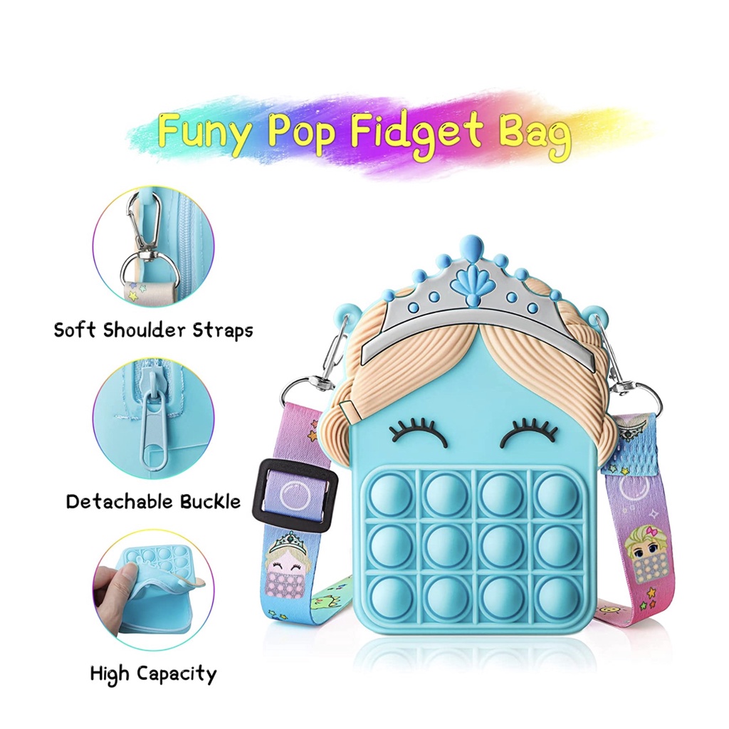 Túi Đeo Chéo Hình Nhân Vật Elsa Dễ Thương Cho Bé