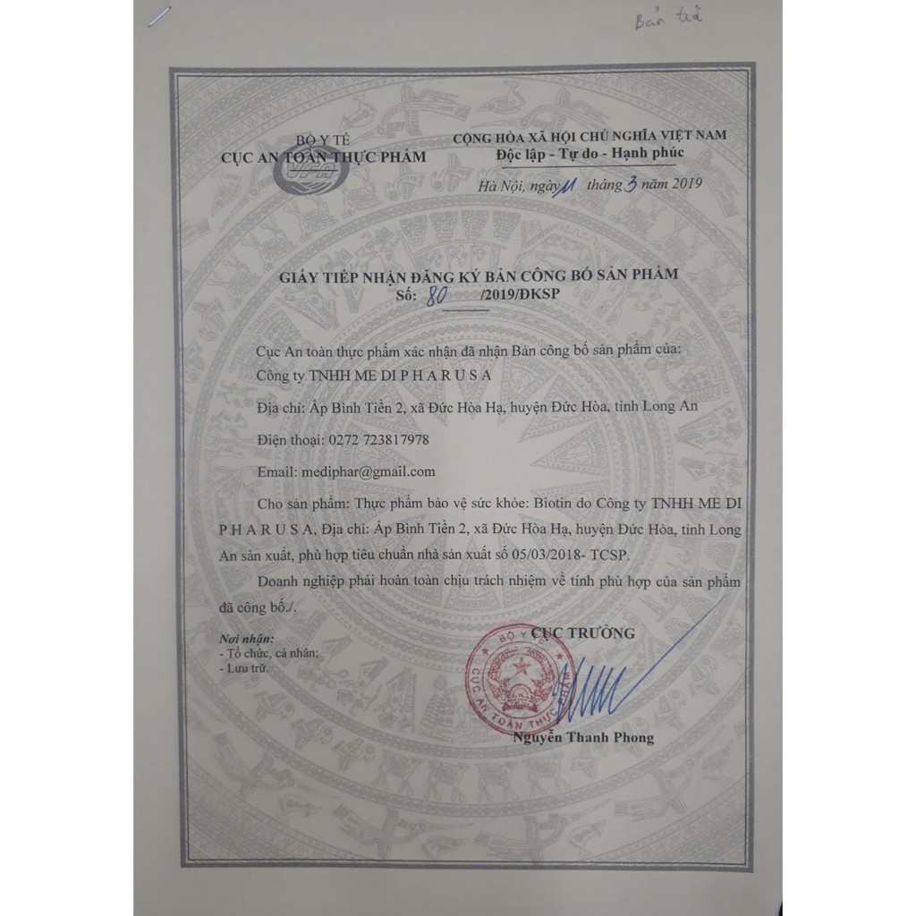 Biotin - Công ty Mediphar USA sản xuất | Thế Giới Skin Care