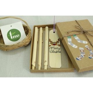 Bộ quà tặng 3 bút bi tre