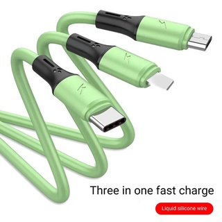 Dây Cáp Sạc Nhanh USB 2A 3 Trong 1 Cho iPhone Type-C Android Micro USB