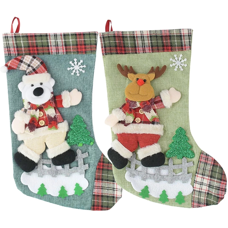 Túi Đựng Kẹo Hình Tuần Lộc / Người Tuyết / Tất Giáng Sinh Trang Trí Cây Thông Noel