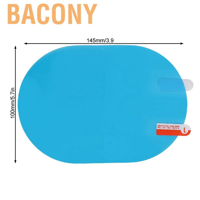 Miếng film 100x145mm hình oval chống nước chống sương dán kính chiếu hậu oto Bacony