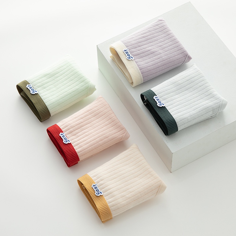 Quần lót nữ cotton kháng khuẩn hút ẩm thông thoáng sét 5 chip tam giác dễ thương