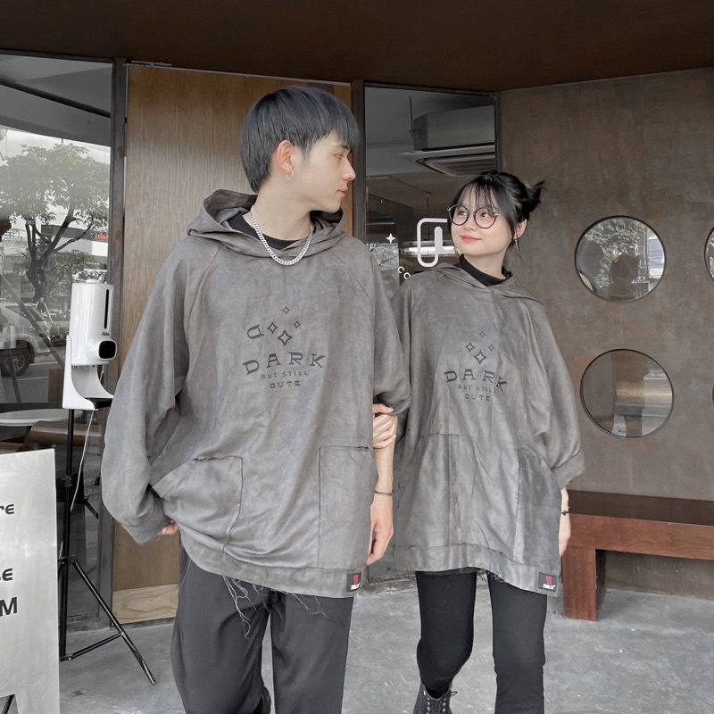 [Mã BMLT100 giảm đến 100K đơn 499K] Áo hoodie da lộn thiết kế DARK BUT STILL CUTE (Ver 2) - ZUNE.ZX