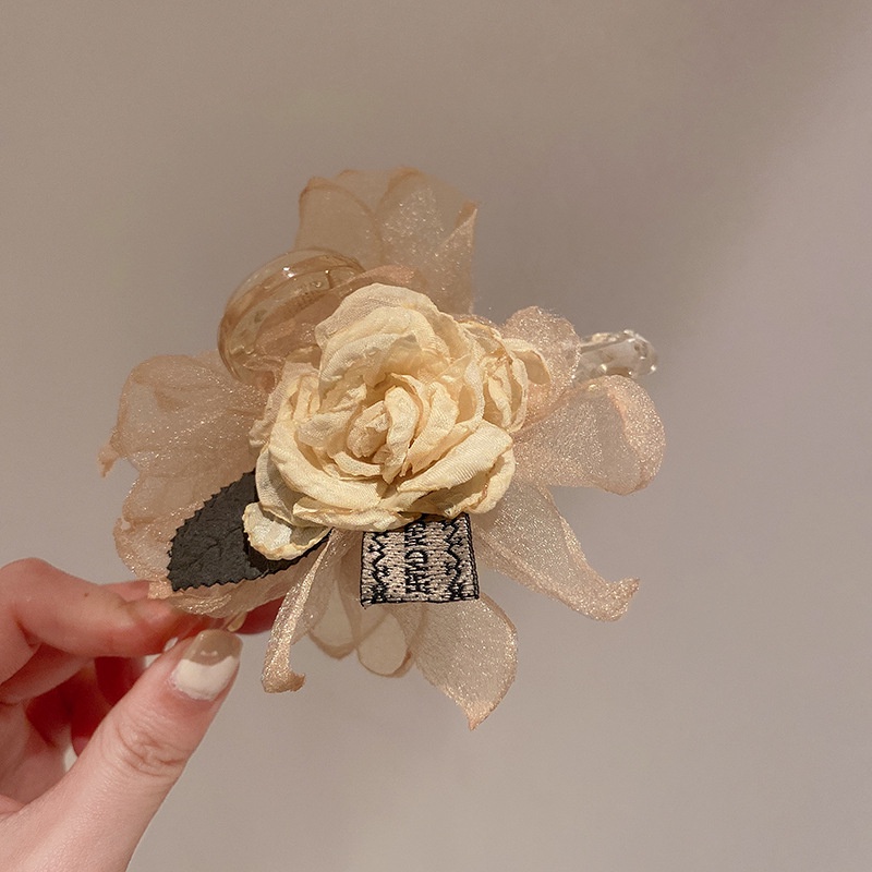 Kẹp Tóc Hình Hoa Lá Bằng Lưới Phong Cách Hàn Quốc Cổ Điển Thời Trang Mùa Hè