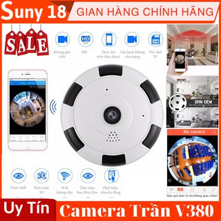 Camera Ốp Trần ⚡FreeShip⚡ Camera V380 Panorama VR 360° Xem toàn cảnh 3D,không dây-Bảo Hành 12 Tháng