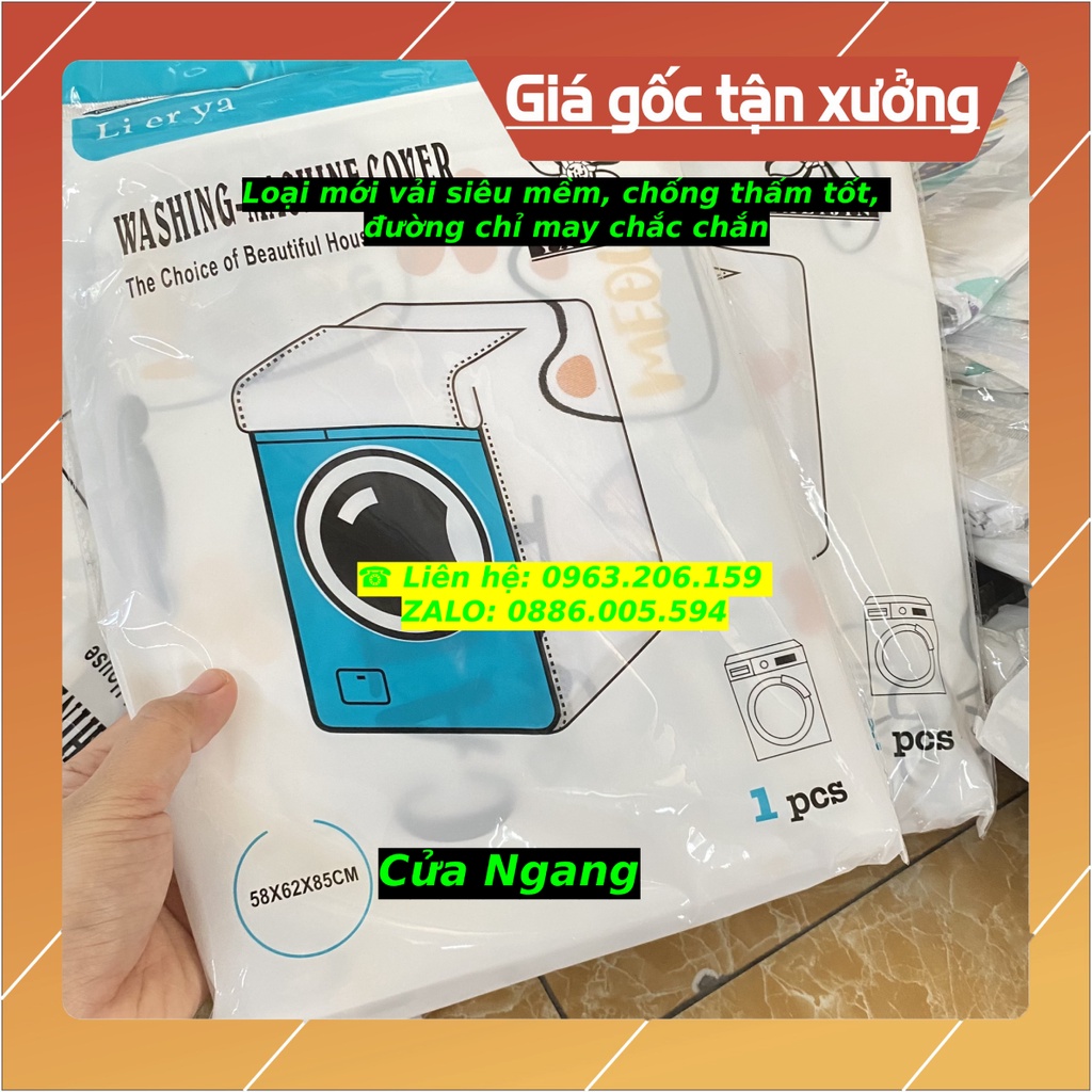Bọc Trùm Máy Giặt Cửa Trên, Cửa Ngang Nilon Pha Vải Loại 1, Máy Giặt 7 Đến 9 KG