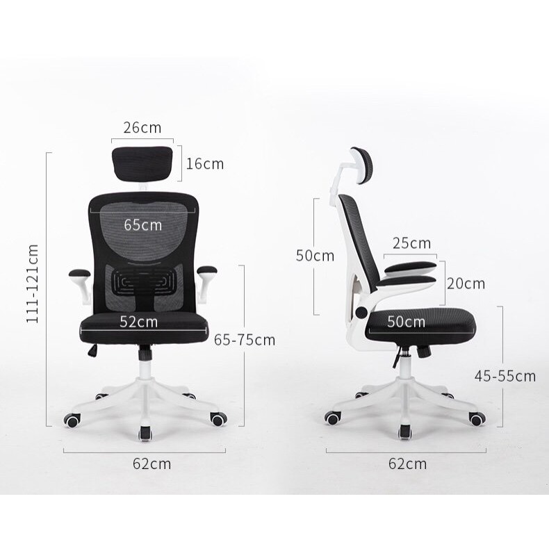 Ghế Văn Phòng Làm Việc Công Thái Học Ergonomic Có Tựa Đầu tay gạt thông minh