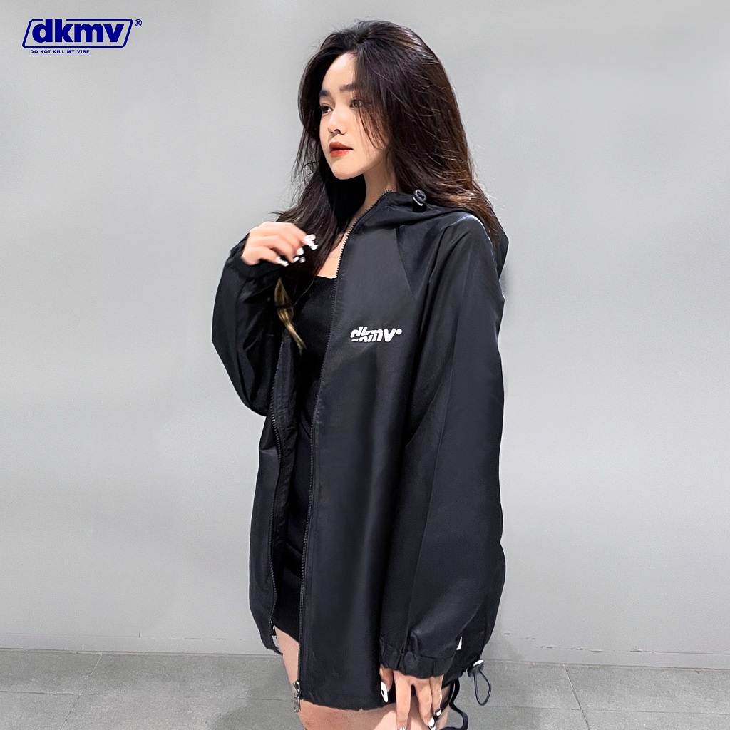 Áo khoác nữ dù màu đen có mũ Don't Kill My Vibe | Black Original Jacket