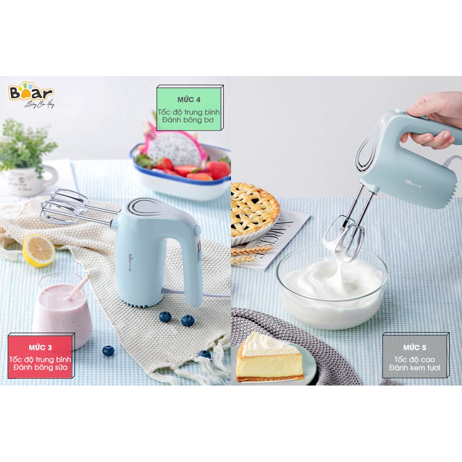 Máy đánh trứng cầm tay Bear DDQ-B02P5, máy đánh bọt nhỏ gọn, tinh tế, BH chính hãng 12 tháng