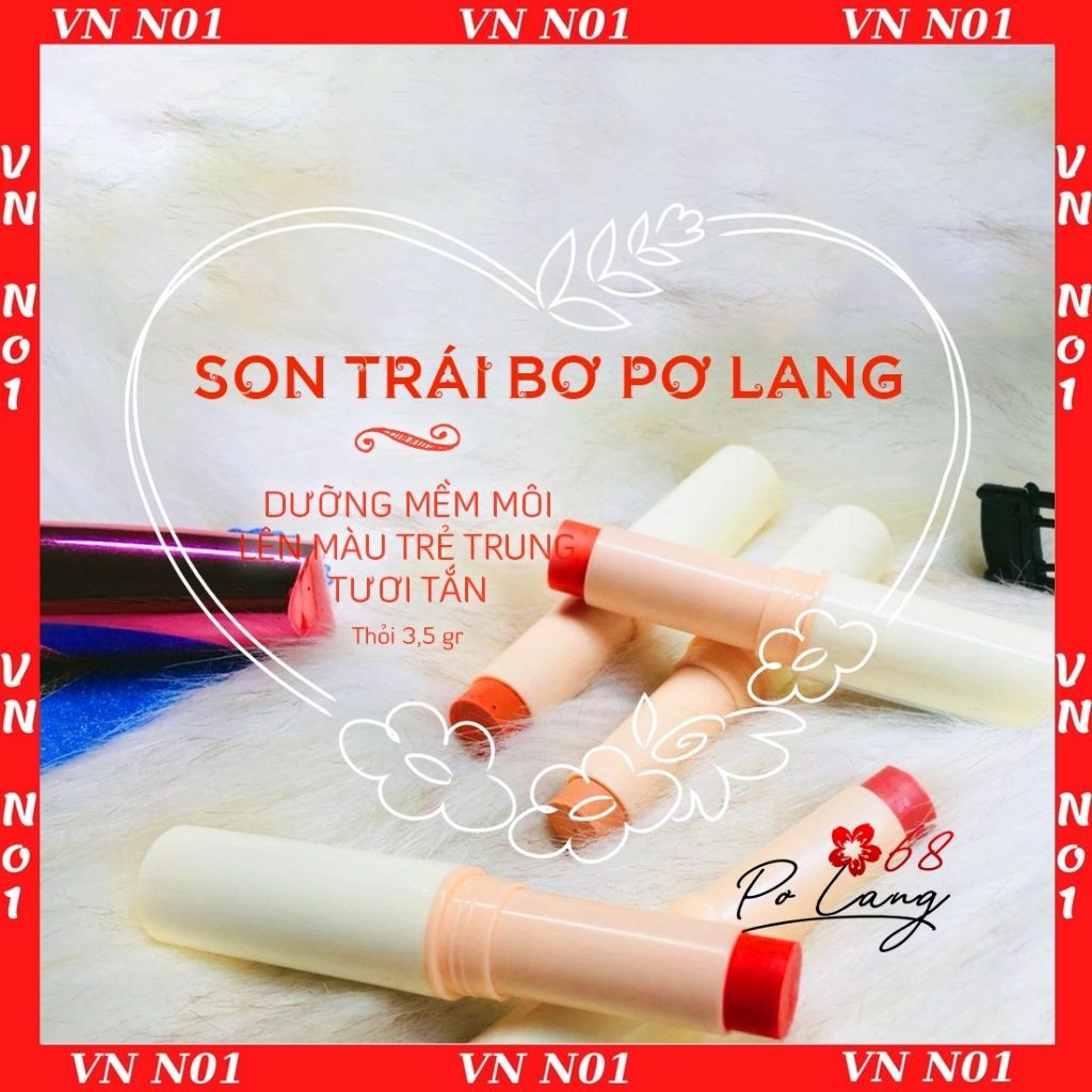 SON DƯỠNG CÓ MÀU HANDMADE PƠ LANG ( hết thâm môi, Dưỡng môi, Màu trẻ trung)