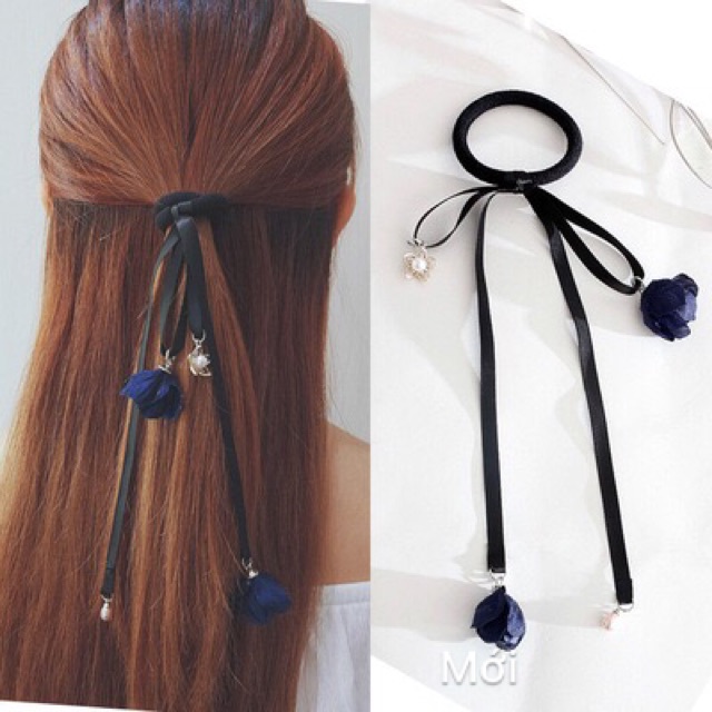 Buộc tóc hoa rơi nhiều mẫu Hàn Quốc