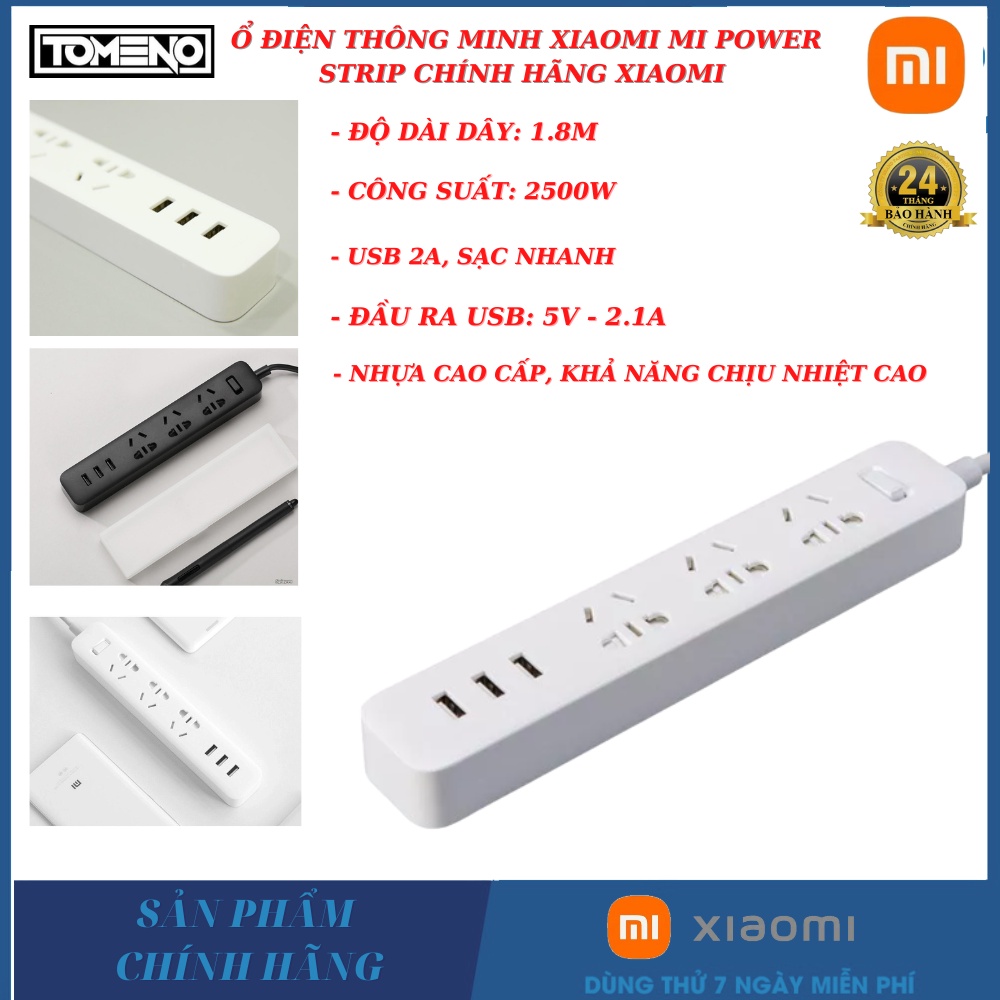 Ổ Cắm điện xiaomi kiêm sạc USB , công suất 2500W , đa năng , thông minh , chống giật , chịu nhiệt