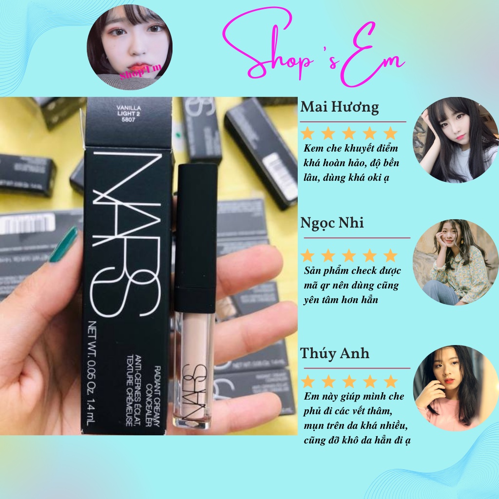 Kem Che Khuyết Điểm Nars Radiant Creamy Concealer 1.4ml mềm mịn, dễ tán, che phủ khuyết điểm và độ bám hoàn hảo