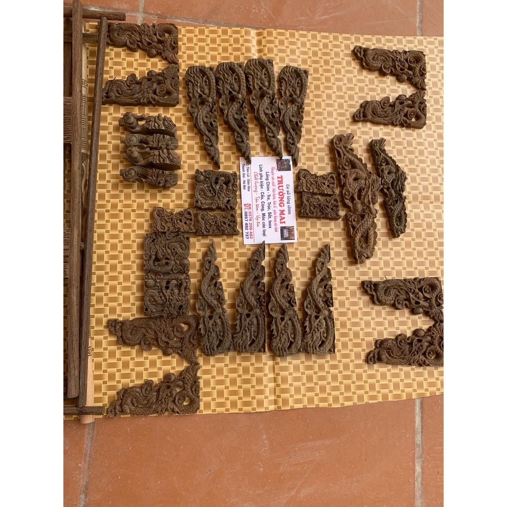 Khung lồng chim chào mào tự ráp gỗ mun đuôi công đục CNC họa tiết sắc nét đẹp chắc chắn dễ ráp DK01