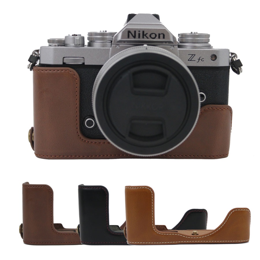 Bao Da Máy Ảnh PU Phong Cách Retro Cho Nikon Z fc ZFC Z-fc