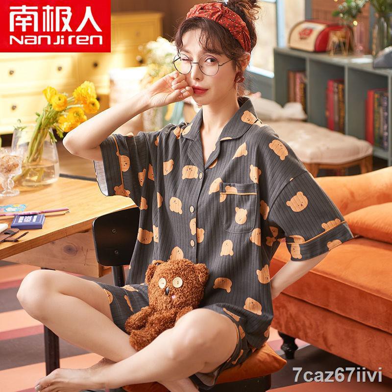 Antarctic pyjama nữ cotton ngắn tay phong cách nóng bỏng size lớn dịch vụ tại nhàY