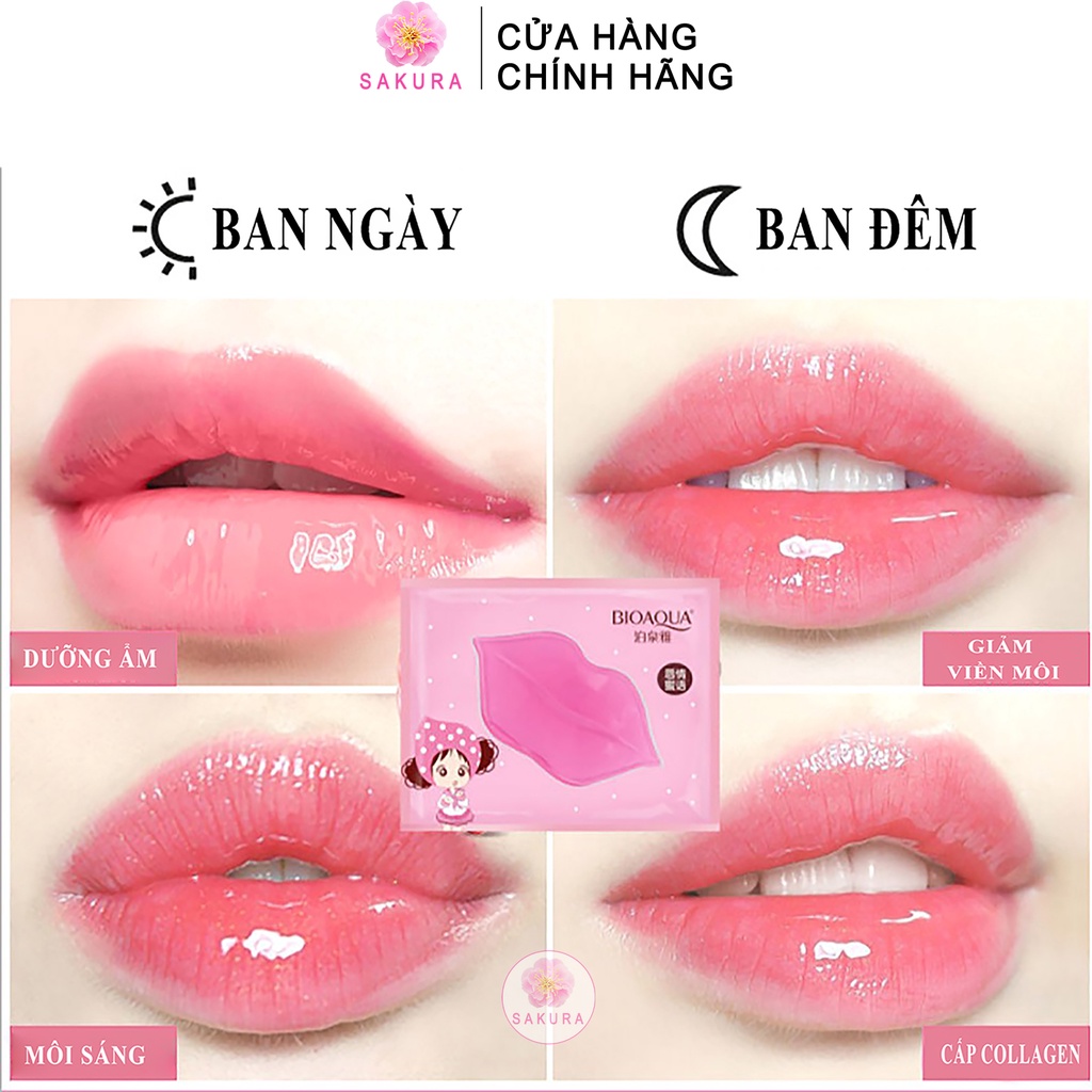 Mặt nạ dưỡng môi dưỡng ẩm giảm thâm bổ sung collagen chăm sóc môi BIOAQUA IMAGES Mask nội địa trung SAKURA 8ml