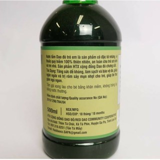Nước tắm thảo dược Dao Đỏ trẻ em