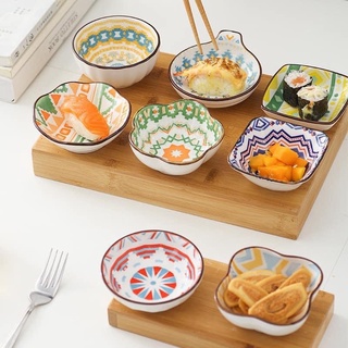 Set 5 cái bát nước chấm thổ cẩm hình vẽ sứ