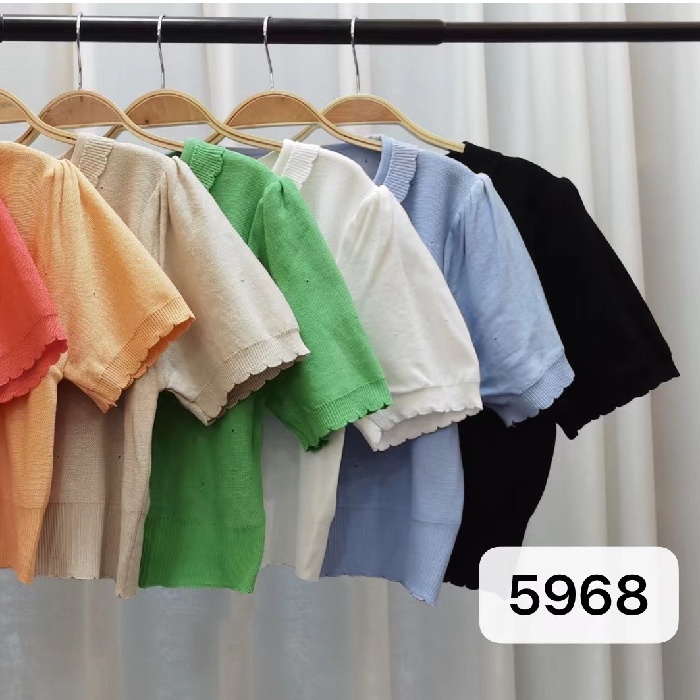 Áo kiểu mặc chui đầu dệt kim màu sắc đơn giản xinh xắn dành cho nữ
