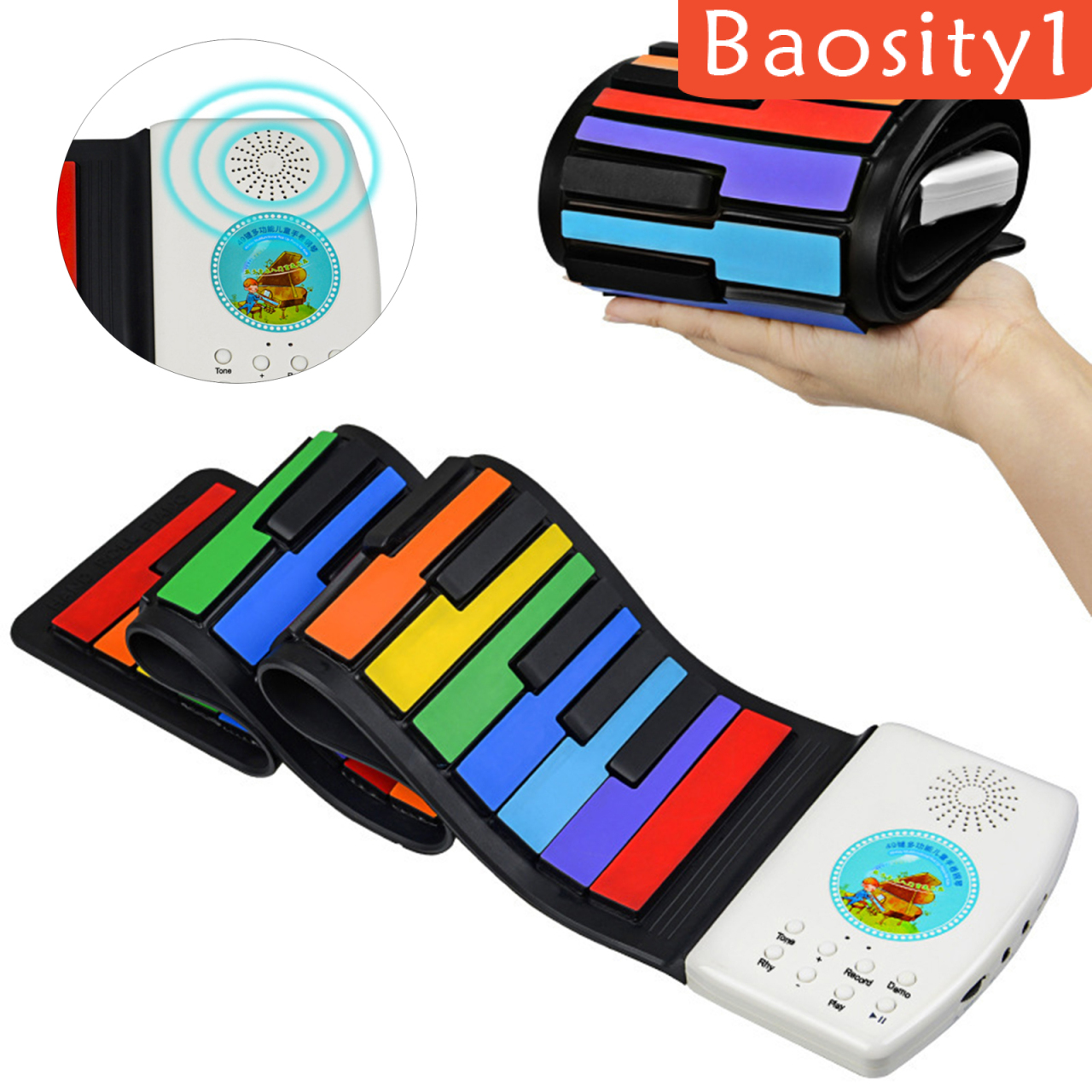 [BAOSITY1]Roll Up Piano Electric Digital Roll Up Keyboard Piano Gifts