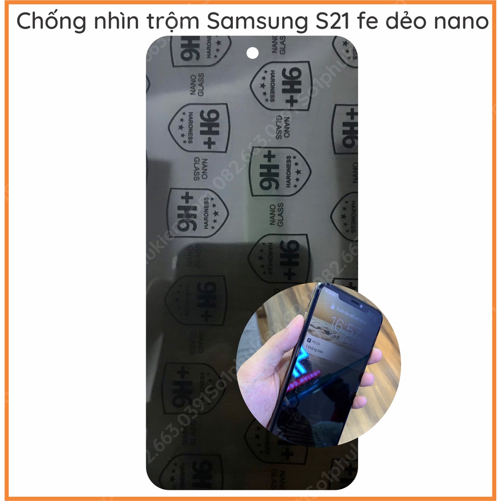 Dán cường lực chống nhìn trộm Samsung s21 fe (s21fe) dẻo nano