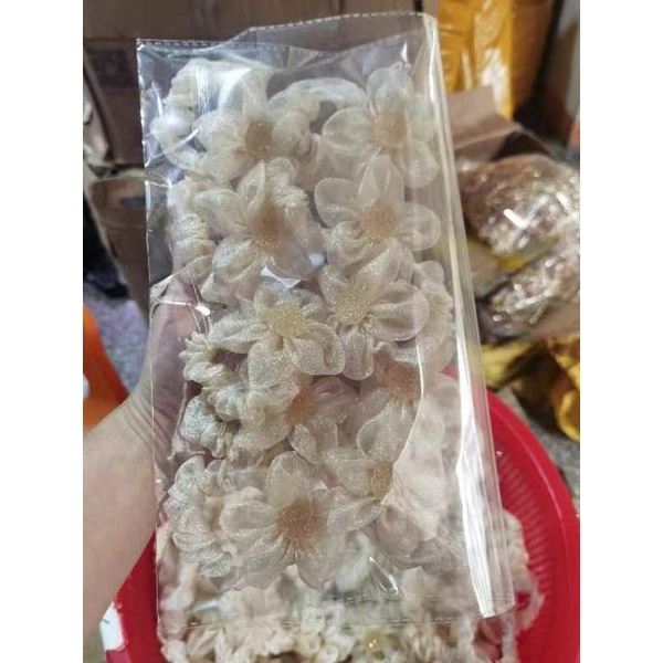 Dây Buộc Tóc Hoa Đính Hạt Vải Lưới