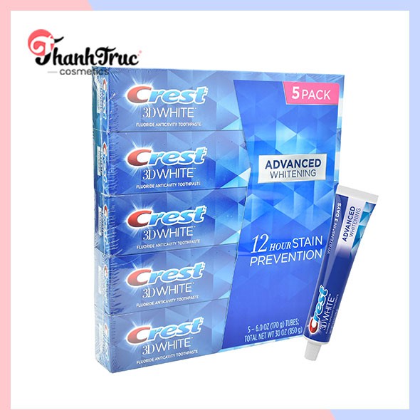 KEM ĐÁNH RĂNG TRẮNG TRONG 3 NGÀY CREST 3D WHITE ADVANCED WHITENING MỸ