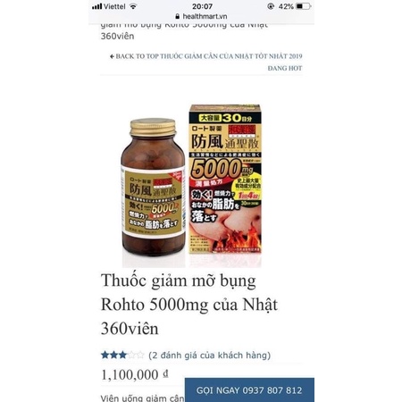 [Hàng_Nhật] Viên uống bụng béo mỡ giảm cân Rohto Nhật bản 30 ngày 360 viên (PSB-MART) [Hàng_Au]