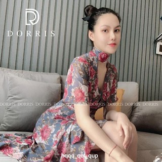 đầm hoa vạt chéo