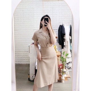 SET ÁO VEST +CHÂN VÁY MIDI (KÈM ẢNH THẬT SHOP CHỤP)