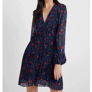 Đầm ZARA dập ly hoa nhí mặc gầy xinh xinh DH2DLG84