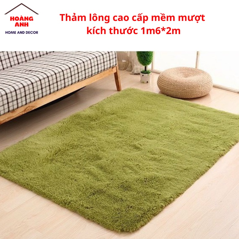 Thảm lông cao cấp hàng nhập khẩu loại 1, lông mềm mượt trải phòng khách, decor phòng, kích thước 1m6*2m