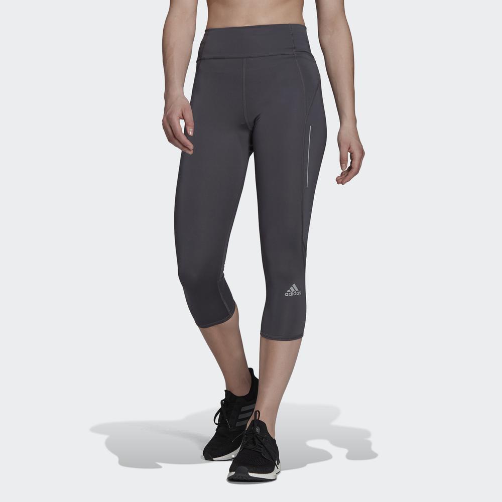 Quần Bó adidas RUNNING Nữ Quần Legging Chạy Bộ 3/4 Own the Run Màu xám GU3837