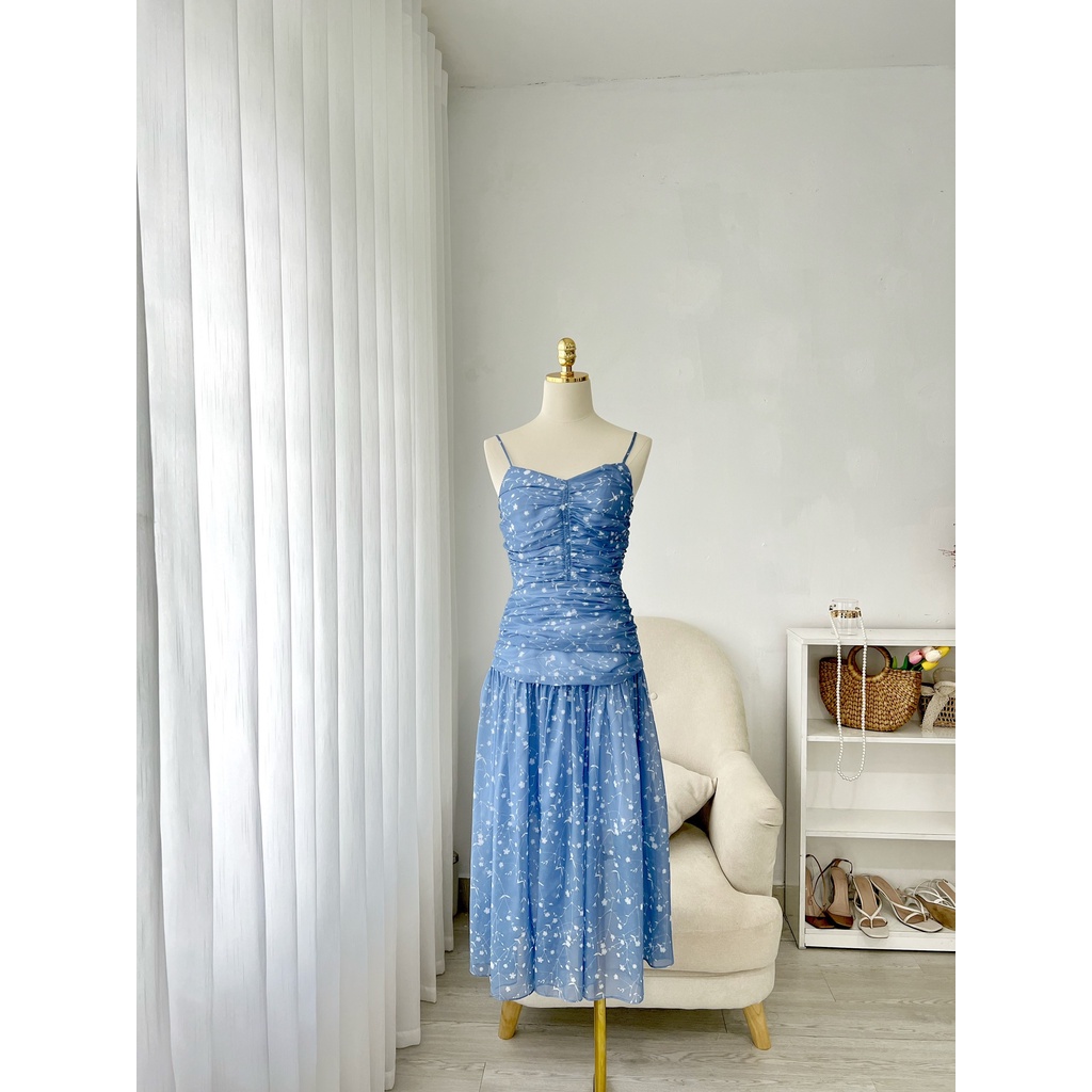 TIELA Đầm váy hoa nhún hai dây - Layla Dress