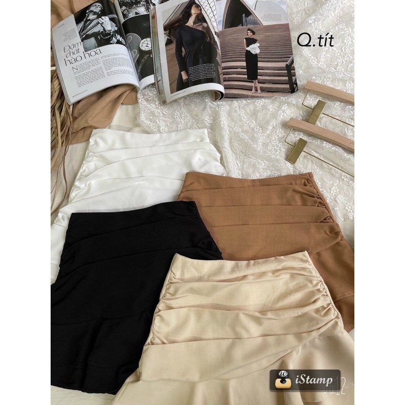 FREE SHIP - Chân váy quần váy dúm sang chảnh phong cách Hàn quốc ảnh thật video | BigBuy360 - bigbuy360.vn