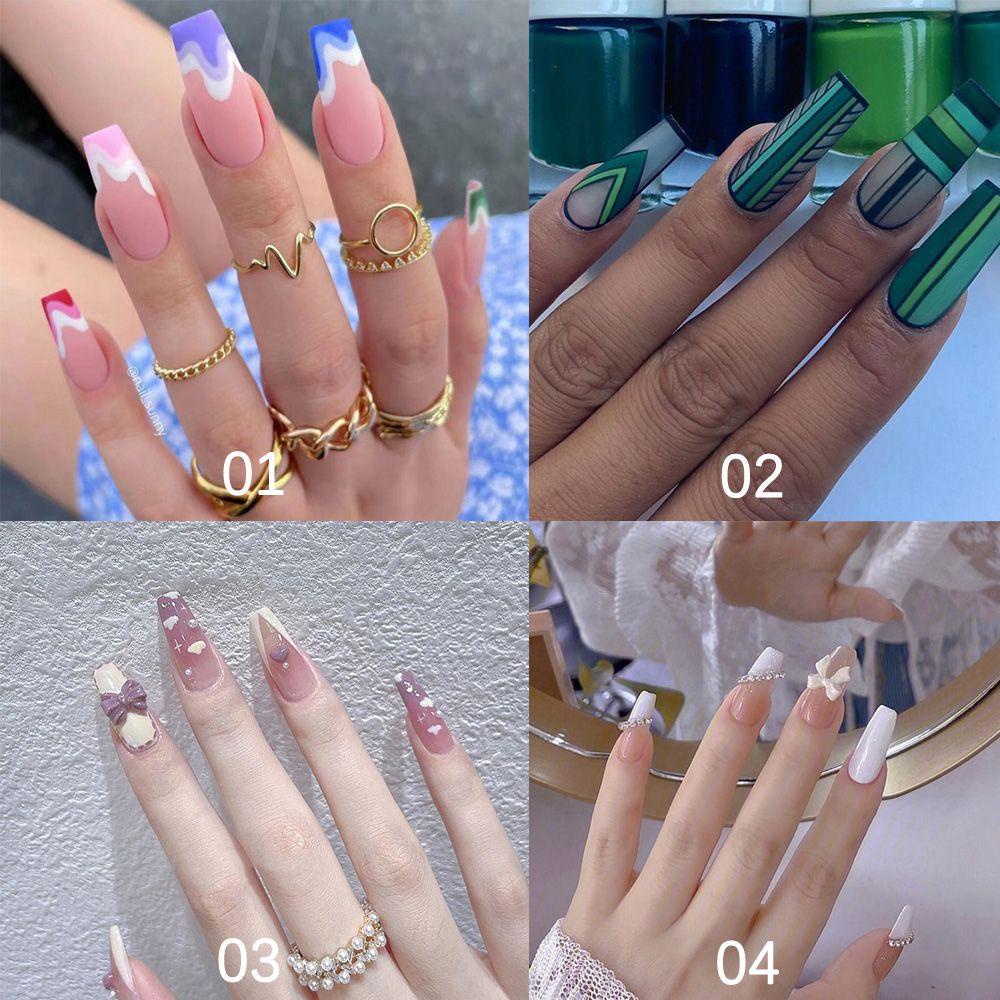 Bộ 24 Móng Tay Giả Che Phủ Toàn Diện Dùng Múa Ba Lê