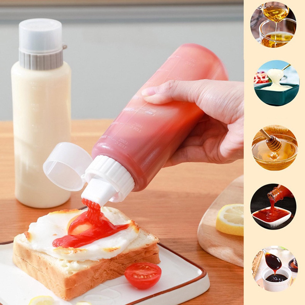 Chai Đựng Sốt Trong Suốt Có Nắp Đậy Tiện Dụng Cho Nhà Bếp