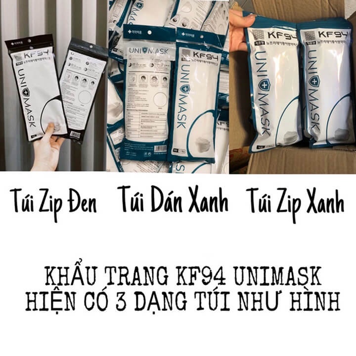 [Thùng 300] Khẩu trang 4 lớp KF94 Uni Mask chống bụi mịn và kháng khuẩn cao cấp, khẩu trang y tế 4D đủ màu giá sỉ