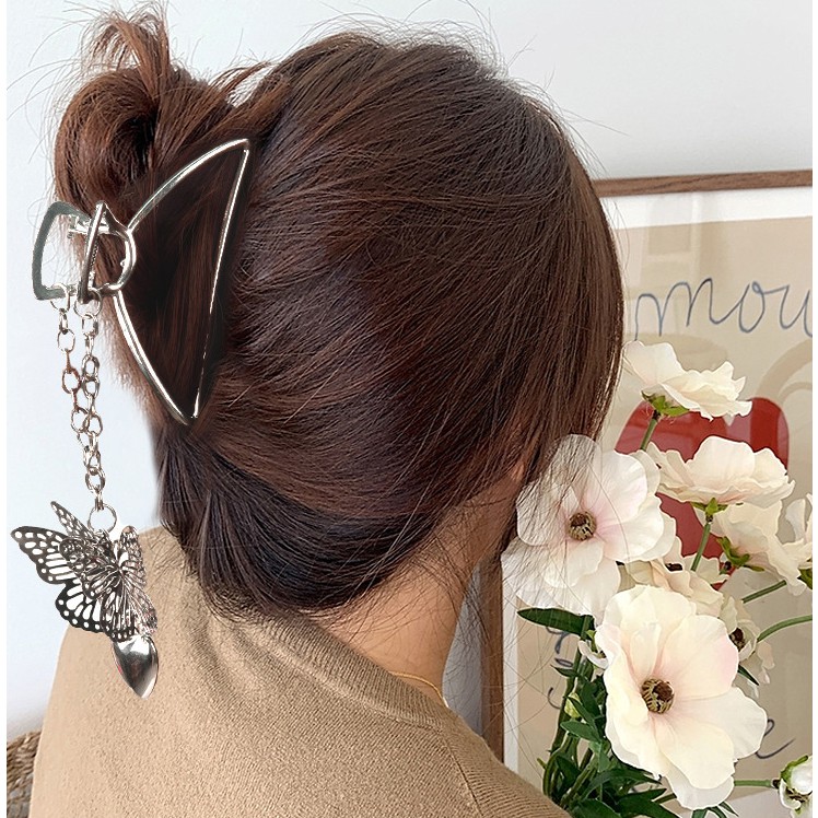 Kẹp Tóc Bướm Càng Cua Kim Loại Phong Cách Châu Âu Retro Sang Trọng - Cặp Tóc Mái Hình Đơn Giản Kẹp Mái Dễ Thương