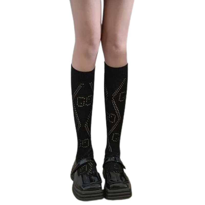 Đôi Vớ Lưới Rỗng Dài Qua Gối Giữ Ấm Chân Phong Cách Lolita Dành Cho Nữ