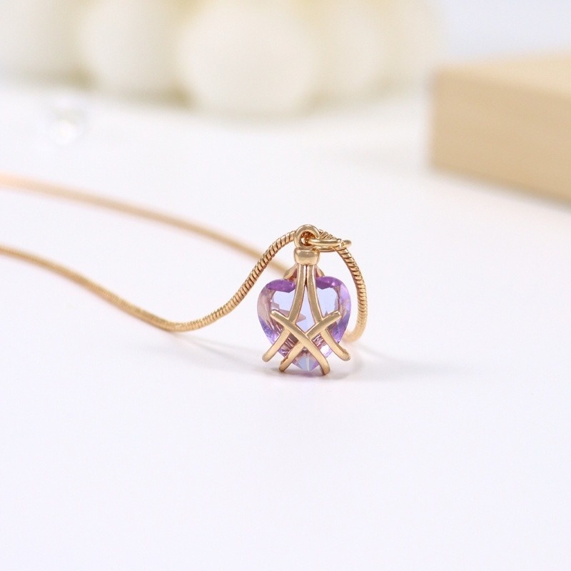 Vòng cổ Mặt Hình Lâu Đài Đính Đá Zircon Tự Nhiên Dành Cho Cặp Đôi