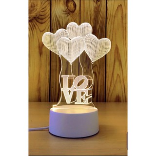 Đèn ngủ 3d LOVE BAY, đèn trang trí, quà tặng sinh nhật, quà tặng tình yêu